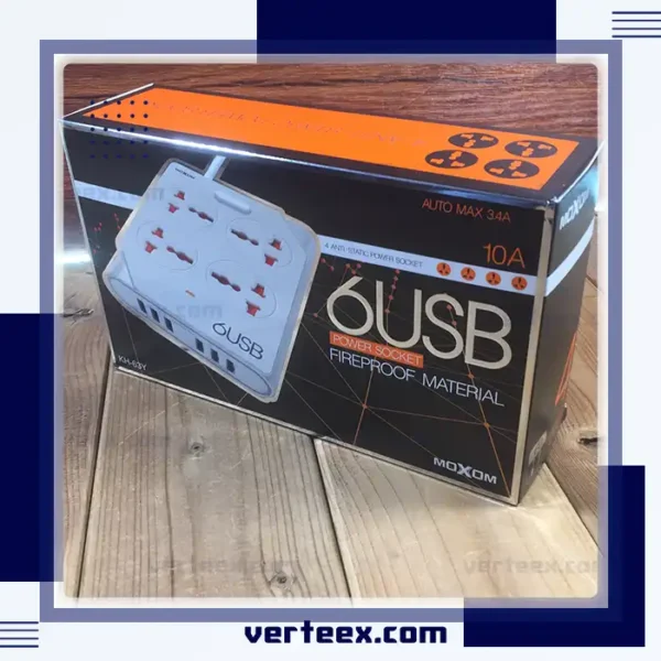 خرید چند راهی برق موکسوم با پورت USB