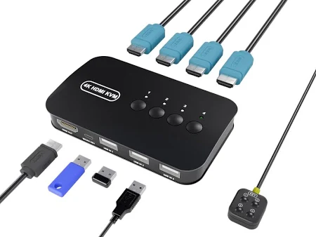 کی وم ام HDMI 4PORT  (سوئیچ KVM 4 پورت HDMI)