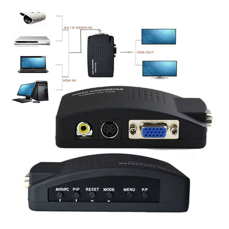 av to vga به همراه اتصالات و آداپتور