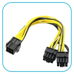 کابل تبدیل 6 پین نر برق پاور به دوتا 6+2 پین ماده گرافیک