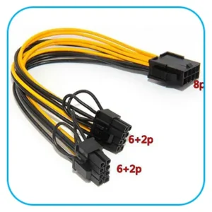 کابل تبدیل 8 پین نر برق پاور به دوتا 6+2 پین ماده گرافیک