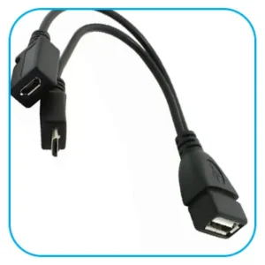 کابل میکرو USB به مادگی USB دارای پورت تامین پاور OTG